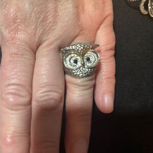 Silver size 8.5  Owl Ring